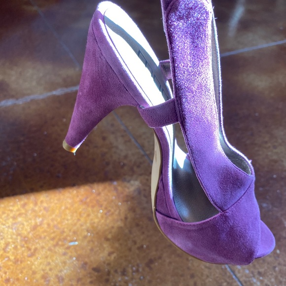 Moda Spana Suede Sling-backs Fuchsia 7 - Picture 2 of 13